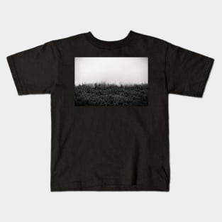 Foggy Mountain Forest Black and White Kids T-Shirt